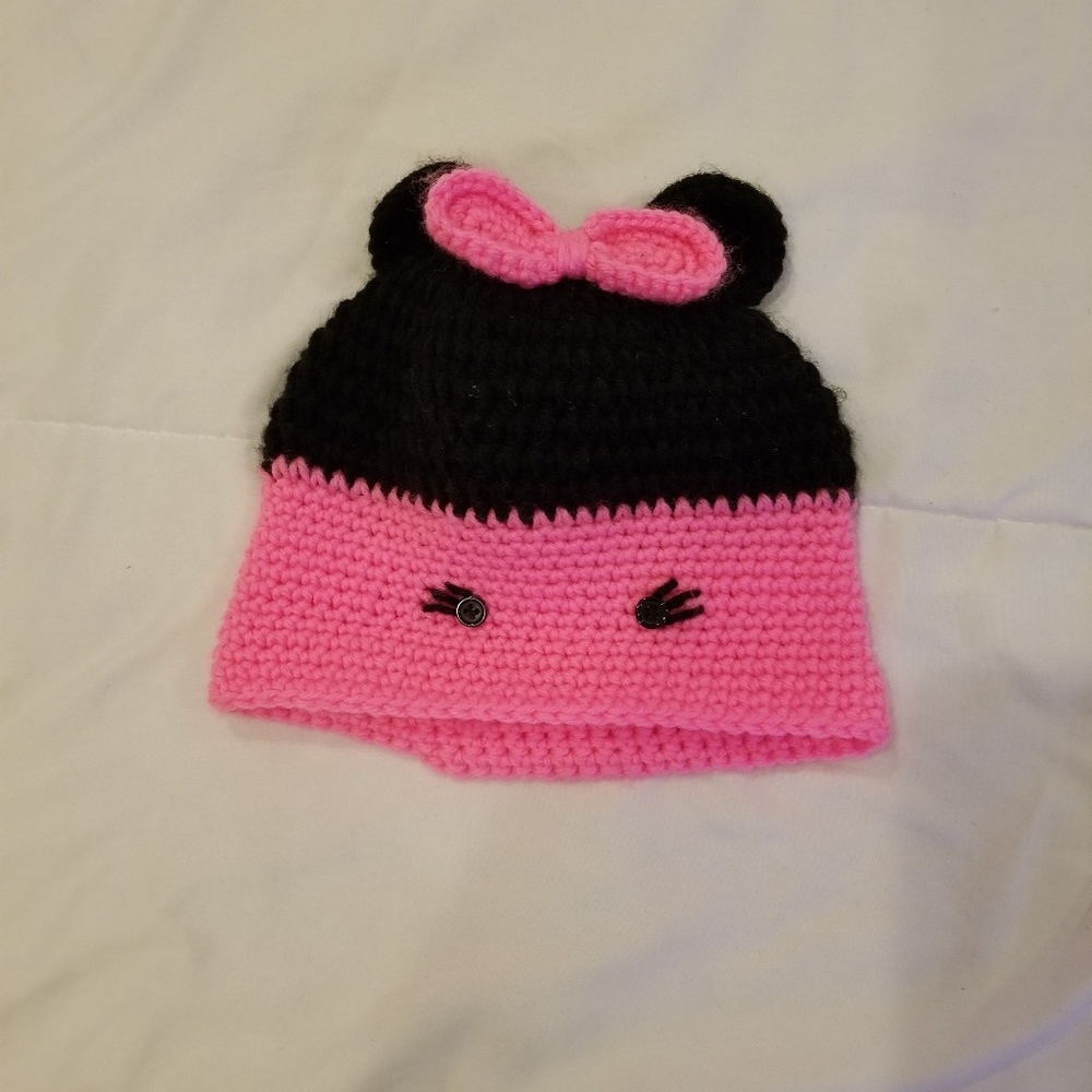 3/$12 Minnie mouse crocheted hat - Picture 2 of 3